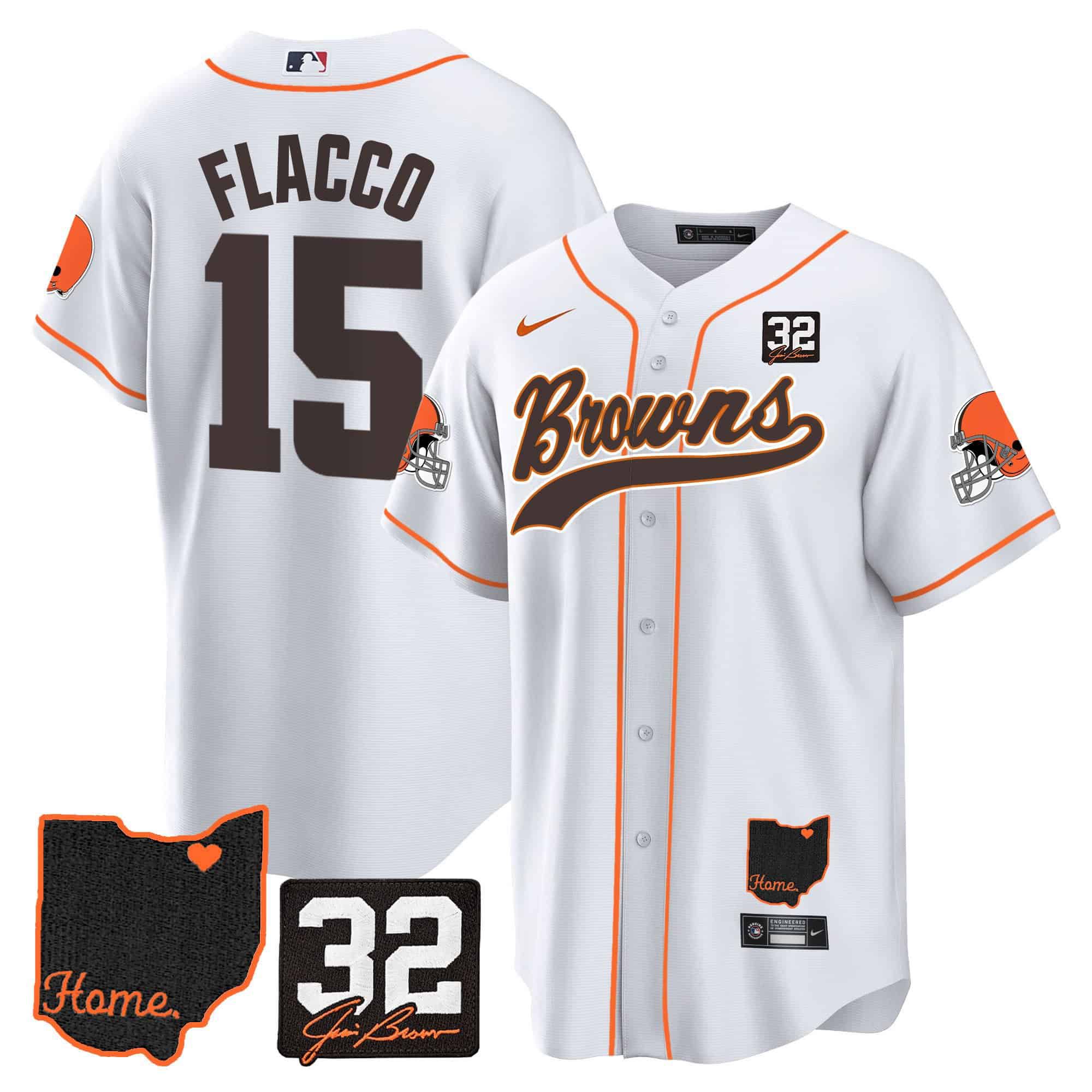 Men Cleveland Browns #15 Flacco White Memorial Home Patch Baseball 2024 Nike NFL Jersey->indianapolis colts->NFL Jersey